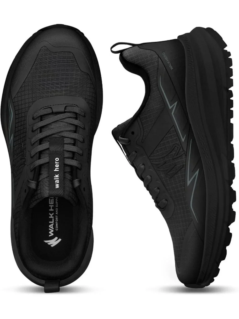 Men's Black Trekking Shoes Low Top Closed Toe Non Slip Zipper Hiking Boots